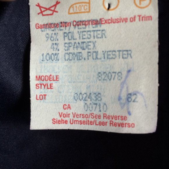 Vintage Joseph Ribkoff Womens Striped Jacket Sz 10 Navy Blue Belted Zip Closure - Picture 5 of 10